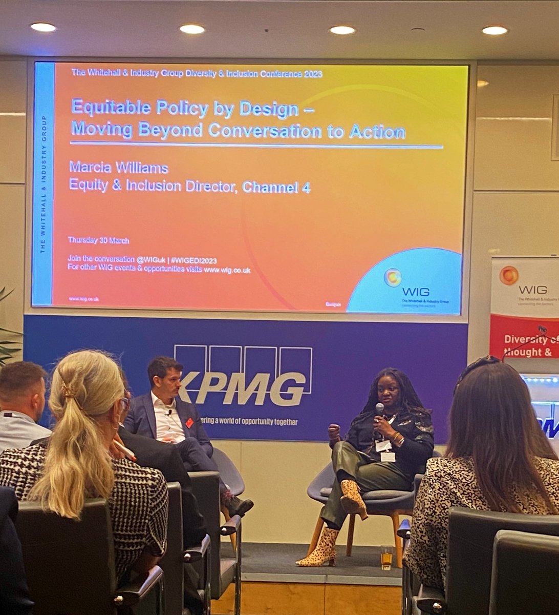 wiguk's tweet photo. In one of our first break out sessions, Marcia Williams of Channel 4 discussed Equitable Policy by Design - Moving Beyond Conversation to Action.  #WIGEDI2023 https://t.co/TdYH7gcxfQ