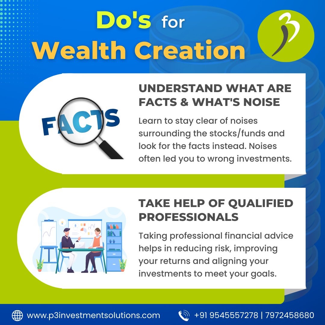 P3InvestSoln's tweet image. Just because your friend told or someone gave a tip on internet or because particular investment worked for someone, doesn&apos;t mean its worth for you too. Your goal might be different. 
.
.
#investment #seekprofessionalhelp #financialplanning #investmemtstragy #goalbasedinvesting