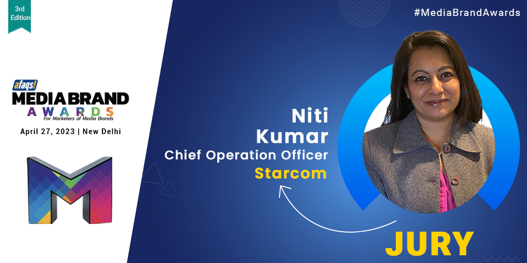 #MediaBrandAwards: We are delighted to have <a href="/NitiGargKumar/">Niti Kumar</a> from <a href="/IndiaStarcom/">Starcom India</a> as our juror at Media Brand Awards 2023. 🏆
Thank you for joining us!

Know more: bit.ly/3Yds5Wk

#Print #TV #music #OTT #Awards #media #MediaBrandAwards 
<a href="/afaqs/">afaqs!</a>