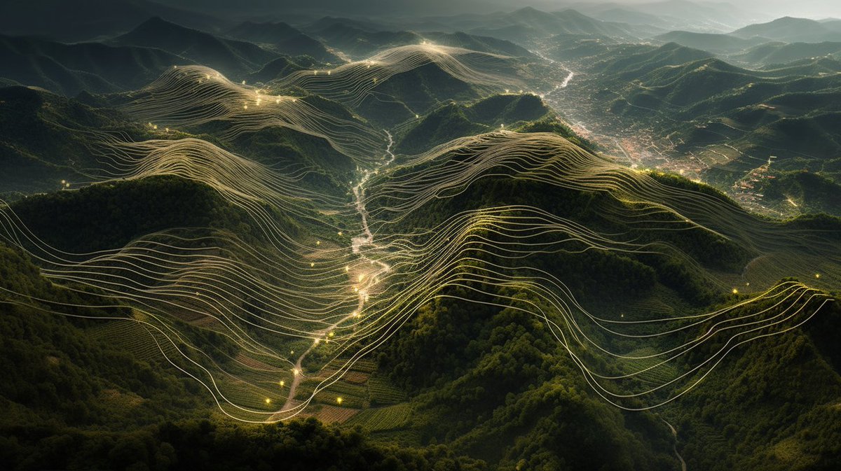 Taoski's tweet photo. Some #midjourneyv5 landscape images with prompts in the ALT.

I can see some of them being used as an image on a brochure or in a Powerpoint. https://t.co/6p48gekmNO