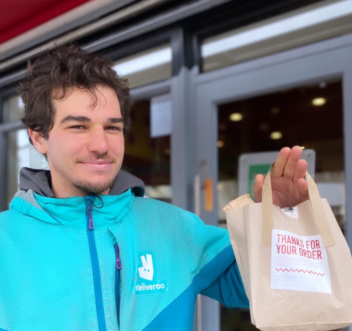 ToltecaIreland's tweet photo. Victor from @Deliveroo_IE is out delivering Tolteca feasts from our Camden St store today! 🛵🌯🌮

#ToltecaThursday #DublinGrub https://t.co/fio3eXXw9U