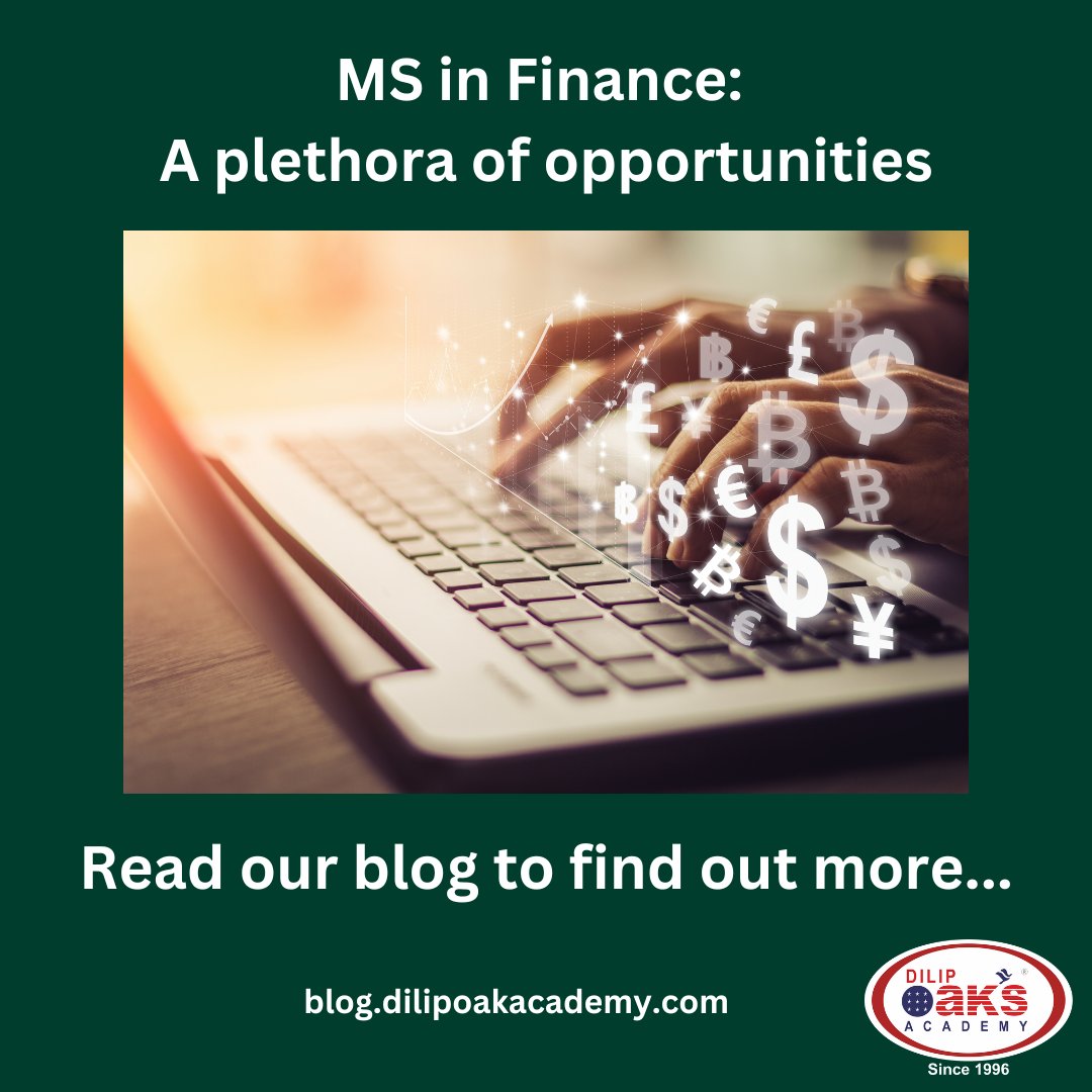 Do you want to build a successful career in finance? Do you dream of attending a U.S. university? Read our blog to find out everything you need to know about pursuing a Master of Science in the USA.
blog.dilipoakacademy.com/.../want-to-pu…

#msinfinance #studyabroad #msinusa