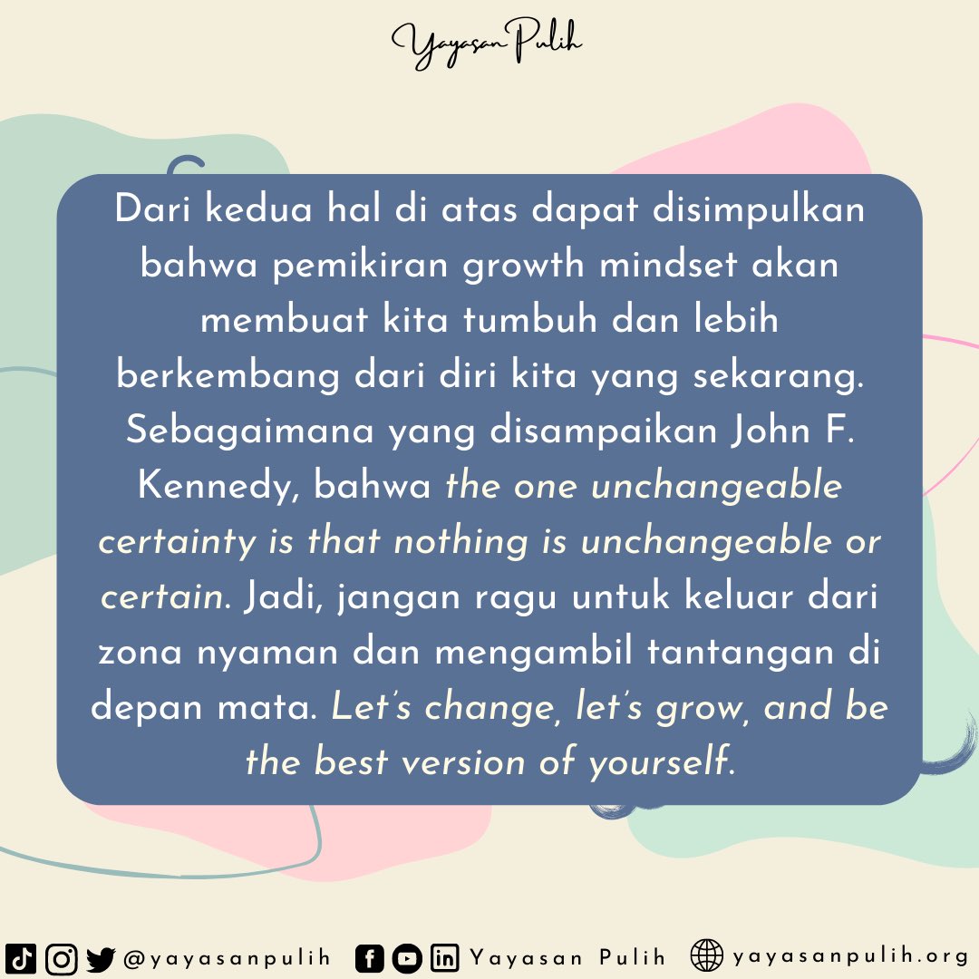 YayasanPulih's tweet photo. jadi jangan ragu untuk bangkit dan terus bertumbuh menjadi versi terbaik dari dirimu sendiri ya!☺️

#psikologiklinis #psikolog #kesehatanmental #mentalhealth #pedulikesehatanmental #kesetaraangender #genderequality #gerakbersama #growandchange #growthmindset https://t.co/NX87rIPRPr