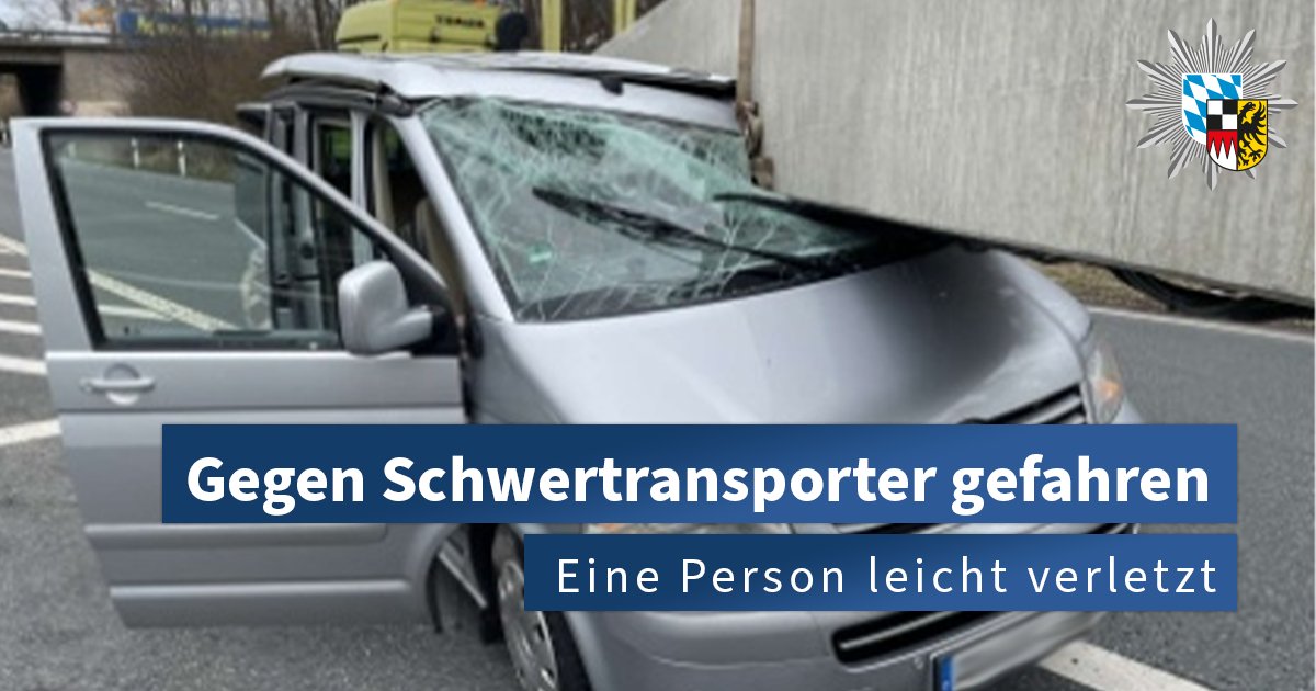 PolizeiMFR's tweet photo. Ein 79-jähriger Pkw-Fahrer ist am Mittwochmorgen auf der Staatsstraße 2410 bei #Neuendettelsau auf einen #Schwertransporter aufgefahren, der mit einem 29 m langen Brückenteil beladen war. Dabei wurde der Fahrer leicht verletzt. Der Gesamtschaden beläuft sich auf ca. 15.000 €. https://t.co/2ncCvXFSU3