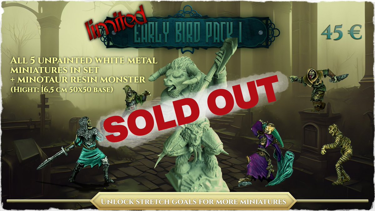 BuddiesBattle's tweet photo. Ooops First early bird pack is already sold out. Our minis are completely sculpted by hand and no 3D printables https://t.co/xKlsQ9SfBp 
#battlebuddies #miniatures #handsculpted #no3dprint #28mm #tabletop #ageofsigmar #warhammer #warhammerfantasy #kickstarter #kickstartercampaign https://t.co/5e6WTiTvHf
