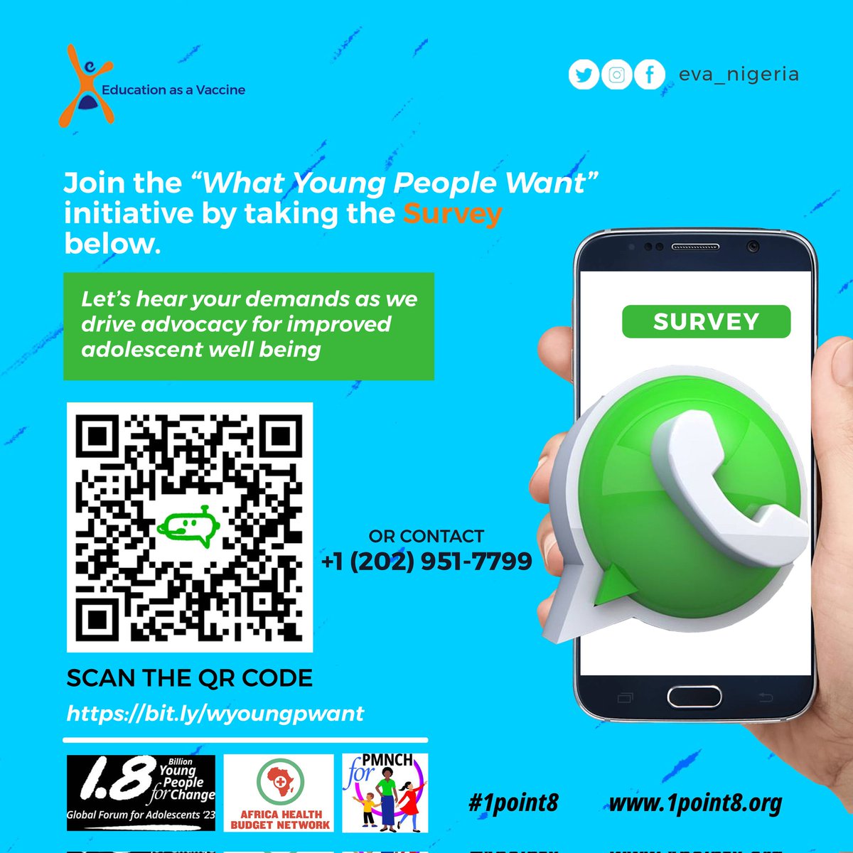 Are you between 16 to 24 years?

Make your voice heard!!

The Global Forum for Adolescents in October 2023 will be the largest global platform on adolescent and youth well- being and it will the high point of the 1.8 billion campaign.