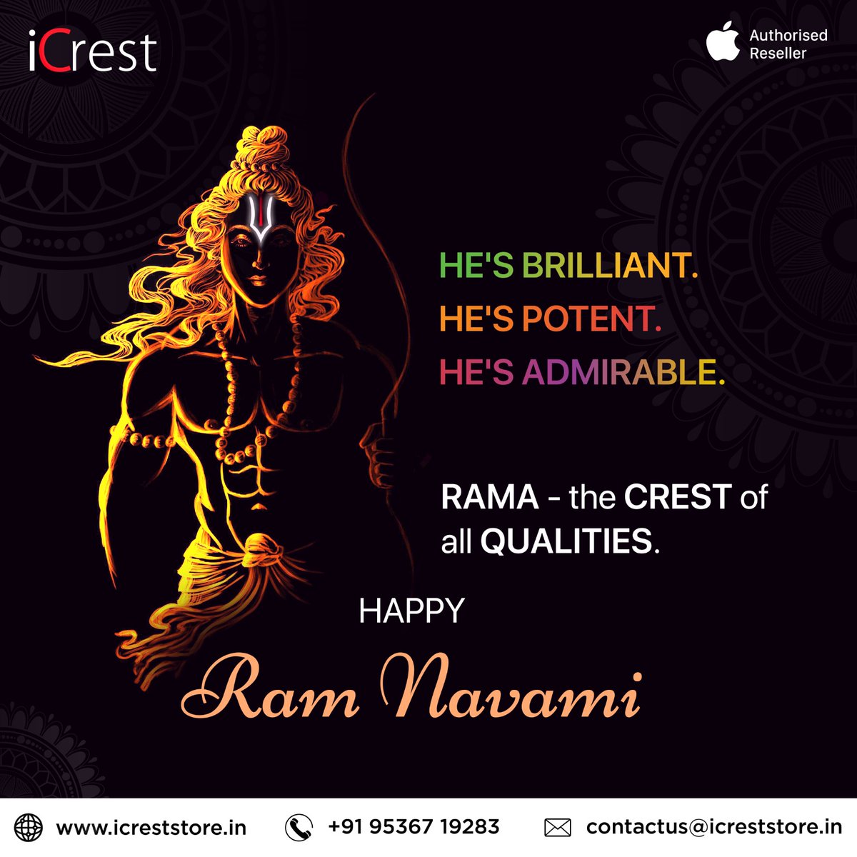 icrestofficials's tweet photo. "On this special day of Ram Navami, let us pledge to follow the path of righteousness and spread love and happiness around us. Happy Ram Navami!"

#RamNavami  #ramnavami2023 https://t.co/2vftwbPEK3
