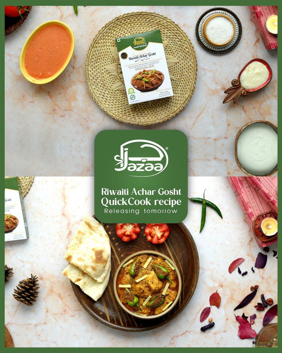 jazaaglobal's tweet photo. Ramzan is just around the corner & Jazaa Achar Gosht QuickCook recipe is releasing tomorrow. Learn how to perfect Jazaa's Achar Gosht with our very own QuickCook Recipe and make your Iftars delicious. Stay tuned!
Buy Now!
#Jazaa #JazaaGlobal #AcharGosht #QuickCook #Recipes https://t.co/gMyMJARBFg