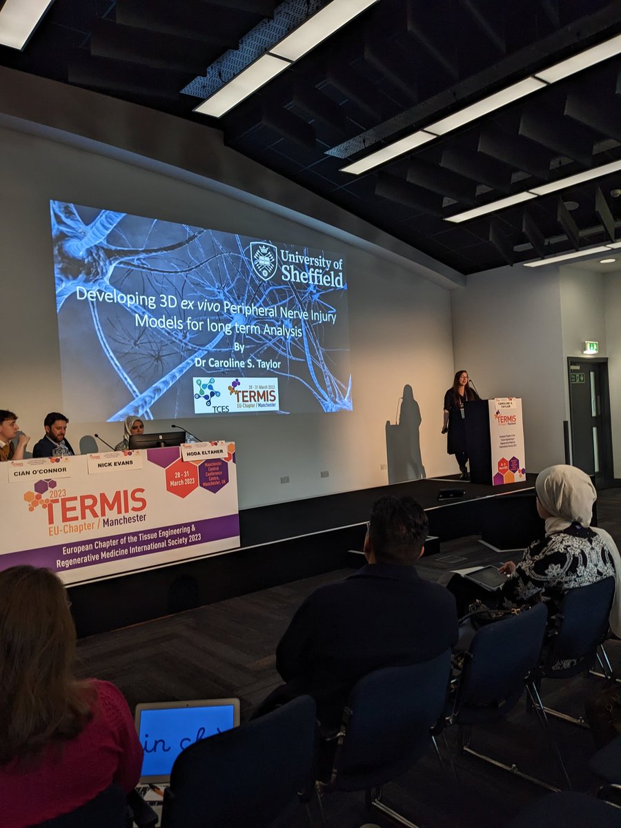 Great talk from @C_S_Taylor88 in the <a href="/tissuecell/">TCES</a> Robert Brown session of #TermisEU2023 
Fantastic models to study nerve regeneration in 3D 
With <a href="/ipsita2015/">Ipsita Roy</a> and <a href="/haycock_j/">John Haycock</a>