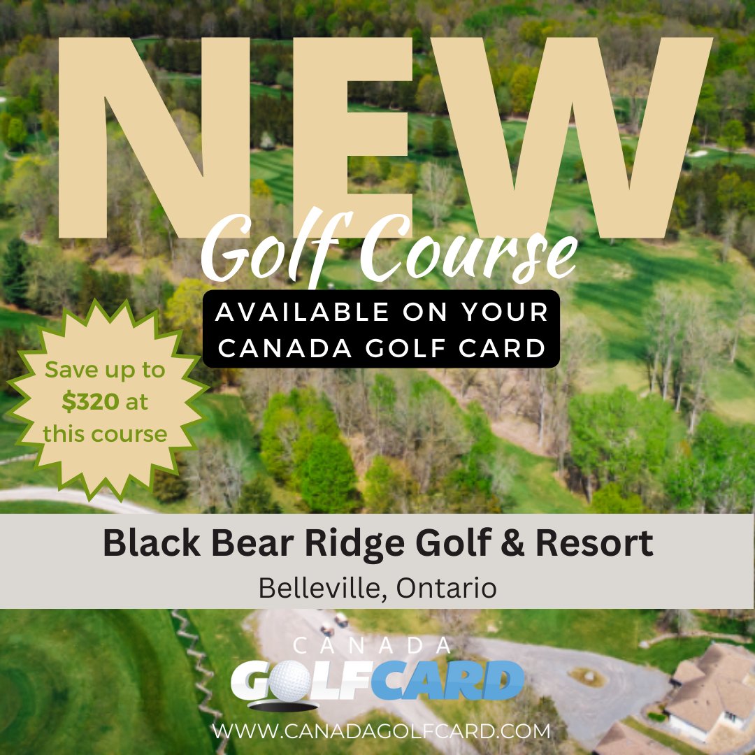 CanadaGolfCard's tweet image. Save up to $320 on this amazing golf course!
Black Bear Ridge Golf &amp;amp; Resort – Belleville, Ontario
Canada’s #1 Golf Discount Program! 
CELEBRATING 10 YEARS OF GOLF SAVINGS! 
Play More, Save More!! 
canadagolfcard.com 

#canadagolfcard #saveongolf #golf