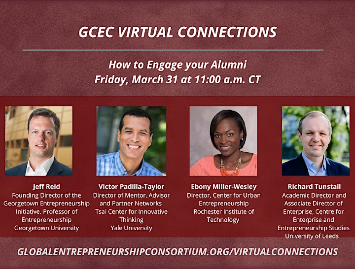 elithought's tweet photo. Happening tomorrow 3/31 at noon ET: Join us for the next #GCEC Virtual Connection on engaging alumni in your #entrepreneurship center to learn how to engage alumni as mentors, board members, subject matter experts, and donors #bestpractices https://t.co/GBwKiUjkMT https://t.co/c3vP1SzXFx