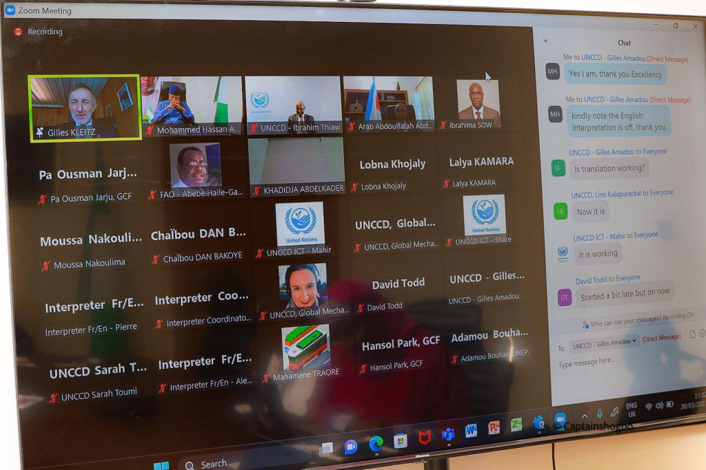 MohdHAbdullahi's tweet photo. Glad to join eminent global citizens led by @ibrahimthiaw , the Executive Secretary of @UNCCD in a Non-statutory virtual meeting on the Great Green Wall (GGW) - Réunion virtuelle non statutaire sur la Grande Muraille Verte (GMV) to evaluate the initiative & suggest improvements. https://t.co/EhuLMpoDm9