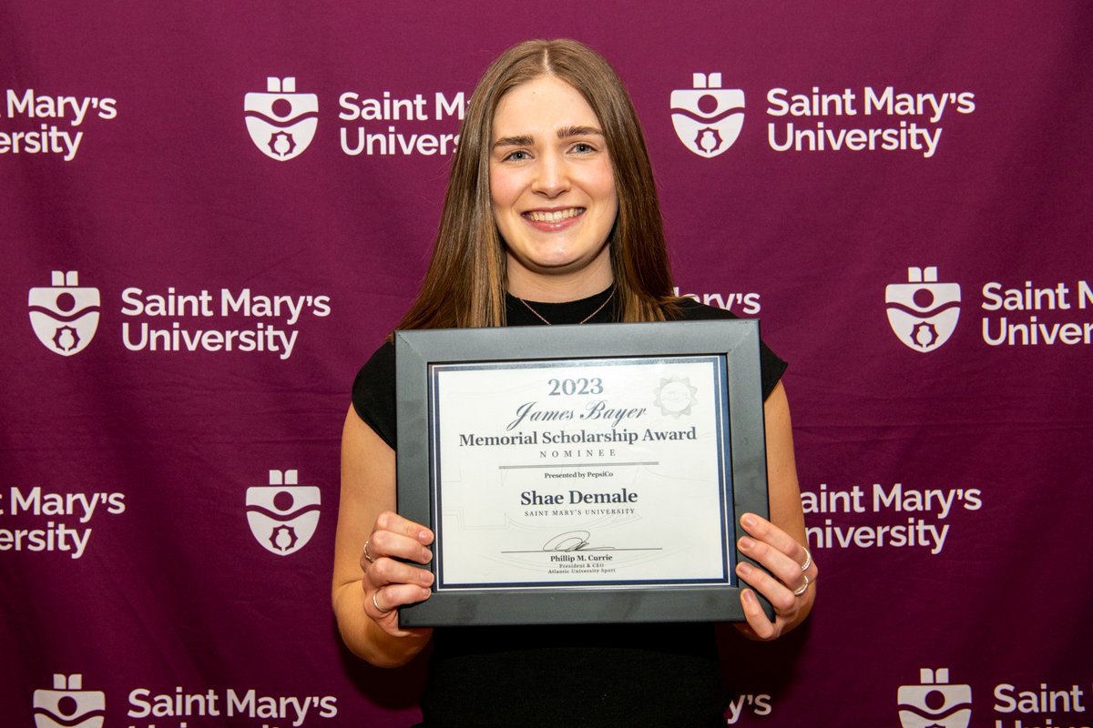 SMUHuskies's tweet image. Shae Demale was also honoured as the Saint Mary's 2023 James Bayer Memorial Scholarship Award Nominee