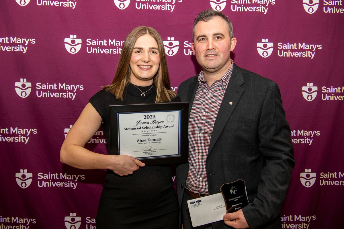 SMUHuskies's tweet image. Shae Demale was also honoured as the Saint Mary's 2023 James Bayer Memorial Scholarship Award Nominee
