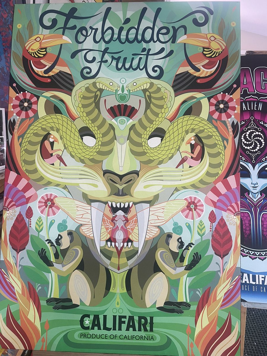 Forbidden Fruit an indica dominant California Classic as seen here illustrated by Califari artist @FerChamarelli a mega talent from Brazil!  #dopeart #strains #CannabisCommunity