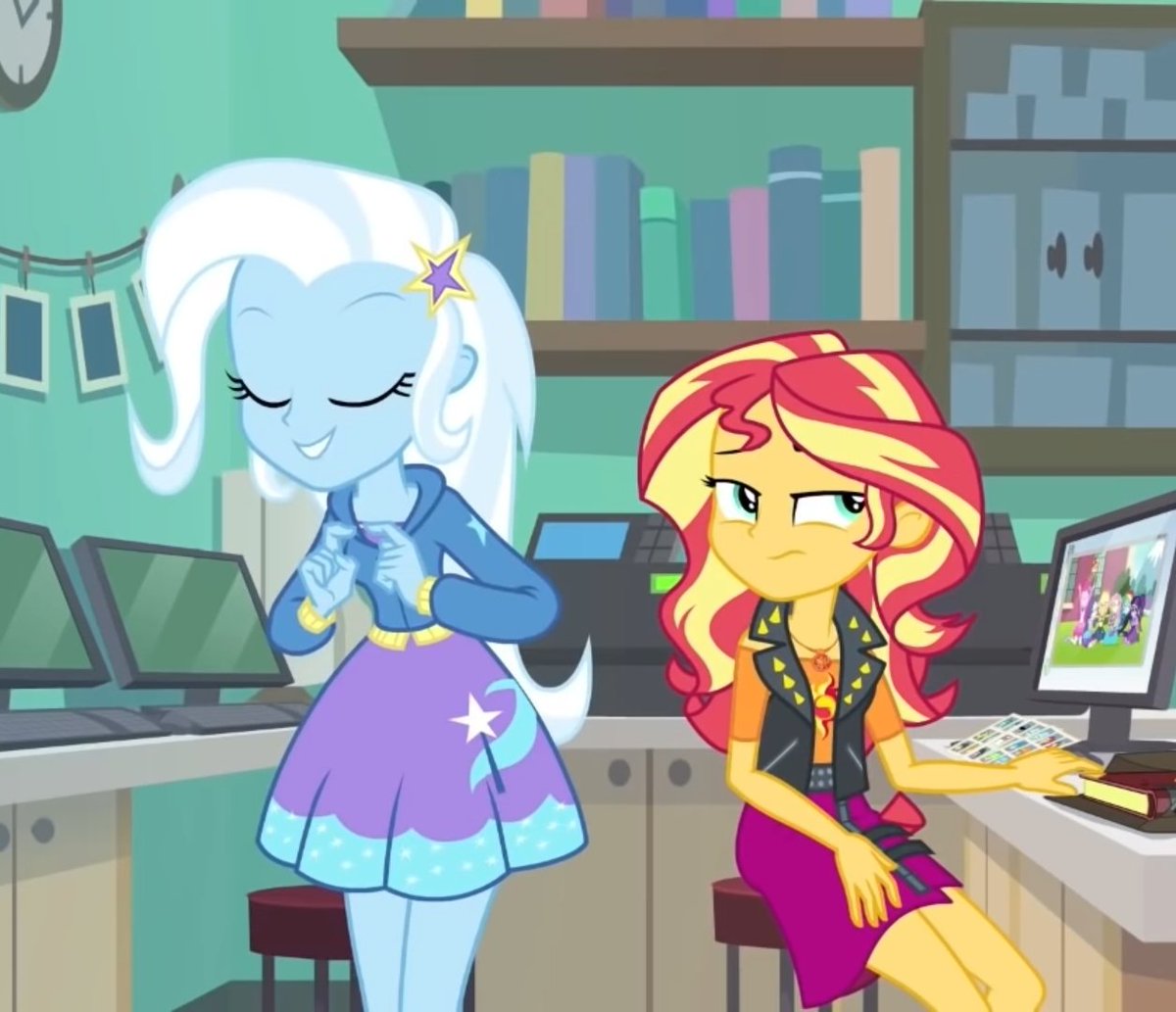 Oh my goodness Sunset Shimmer whered you get all these girlfriends!