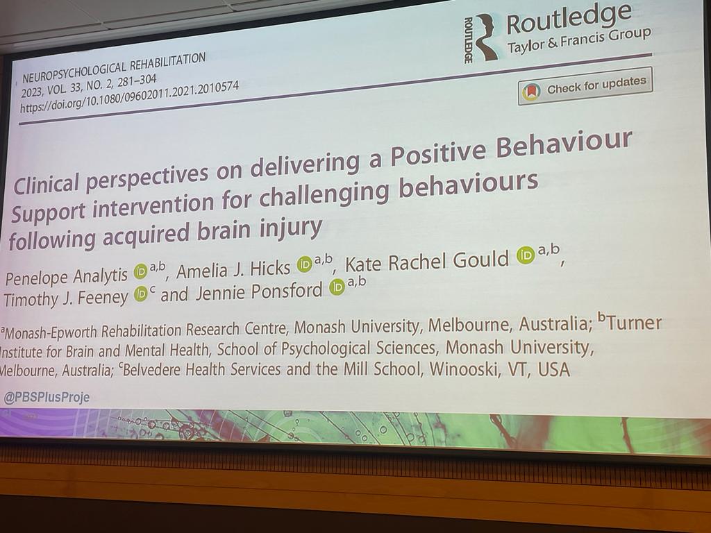 THINKFULLY_'s tweet image. Thank you #WorldCongressOnBrainInjury for the opportunity to present on our @PBSPlusProject RCT intervention evaluation. I spoke today about our Goal Attainment Scaling &amp;amp; clinician perceptions.

@MERRC_Research 
@jennpon