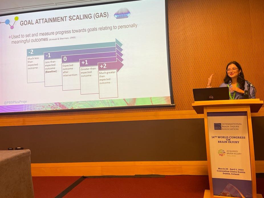 THINKFULLY_'s tweet image. Thank you #WorldCongressOnBrainInjury for the opportunity to present on our @PBSPlusProject RCT intervention evaluation. I spoke today about our Goal Attainment Scaling &amp;amp; clinician perceptions.

@MERRC_Research 
@jennpon