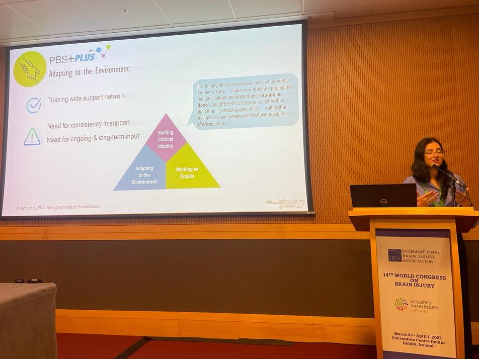 THINKFULLY_'s tweet image. Thank you #WorldCongressOnBrainInjury for the opportunity to present on our @PBSPlusProject RCT intervention evaluation. I spoke today about our Goal Attainment Scaling &amp;amp; clinician perceptions.

@MERRC_Research 
@jennpon