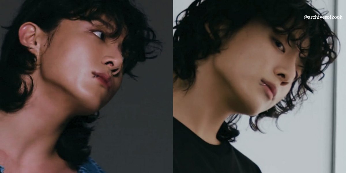 archivesofkook's tweet image. jungkook&apos;s marked jawline.