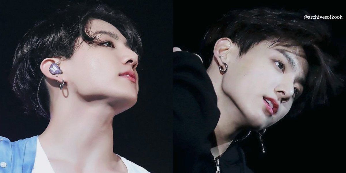 archivesofkook's tweet image. jungkook&apos;s marked jawline.
