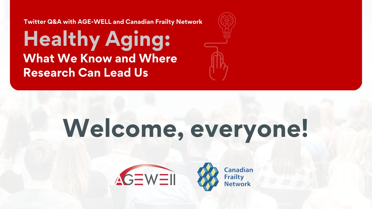 AGE-WELL (@agewell_nce) on Twitter photo Hello and welcome to the #AskHealthyAging Twitter Q&A with <a href="/AlexM_UT/">Alex Mihailidis</a> and <a href="/muscedej/">John Muscedere</a>! 👋
Thank you so much for joining us today. Here are a few housekeeping items before we get started:
(A thread. 🧵) Hello and welcome to the #AskHealthyAging Twitter Q&A with <a href="/AlexM_UT/">Alex Mihailidis</a> and <a href="/muscedej/">John Muscedere</a>! 👋
Thank you so much for joining us today. Here are a few housekeeping items before we get started:
(A thread. 🧵)