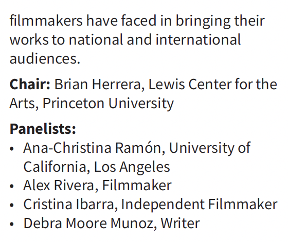 gerry_cadava's tweet photo. Also flagging this one early: "Latinx in Hollywood," featuring amazing filmmakers, writers, and scholars, @stinkylulu, @DrAnaChristina, @Alex_Rivera, Cristina Ibarra, and Debra Moore Muñoz. Organized by @klytlehernandez and me. Saturday, April 1, from 3:30 to 5:00 p.m. #OAH23 https://t.co/iFeOFxmvcF