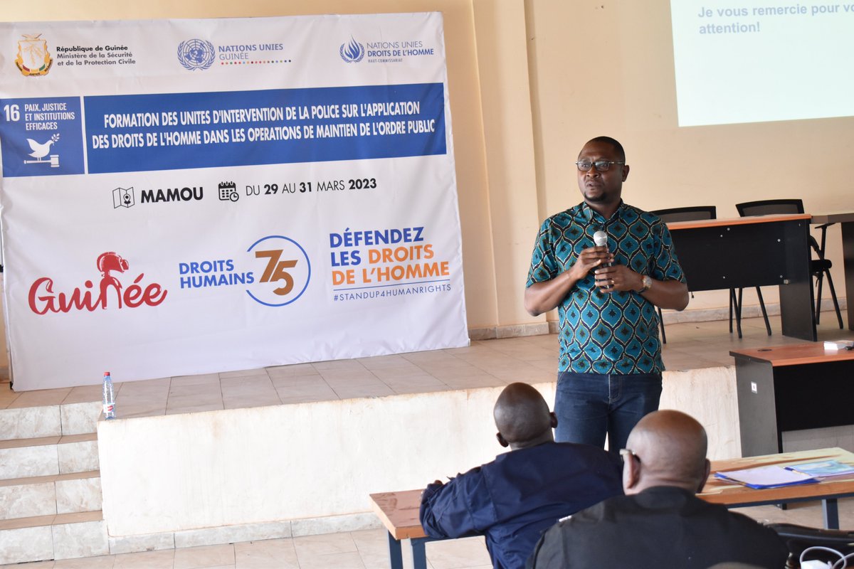 Onudhguinee's tweet photo. #Session_6 de la formation de la police sur la politique de diligence voulue du SG des Nations Unies en matière des droits de l'homme. https://t.co/XO2kCbsxUe