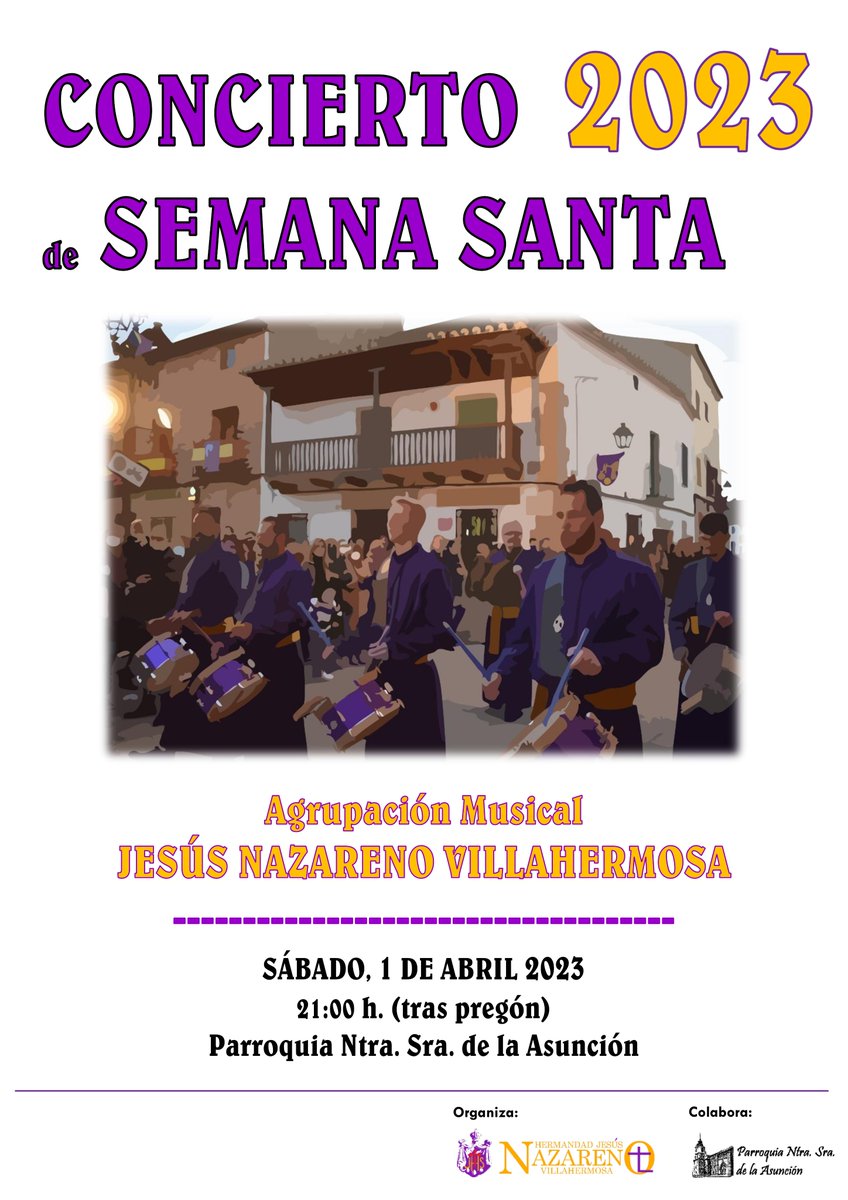 JesusNazarenoVh's tweet photo. Os recordamos el PREGÓN y CONCIERTO de SEMANA SANTA 2023... No os los perdáis... https://t.co/eFGDN4eEIG