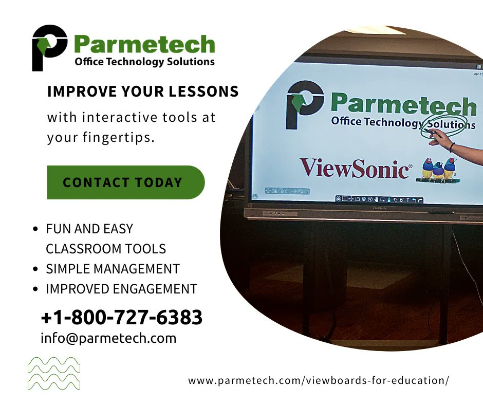 Create a more interesting, fun and engaging learning environment with interactive whiteboards - a game-changer for the classroom!
buff.ly/3Ye2sUR
#printing #parmetech #services #printing #managedprintservices #interactivedisplays #visualdisplays #smallbusiness