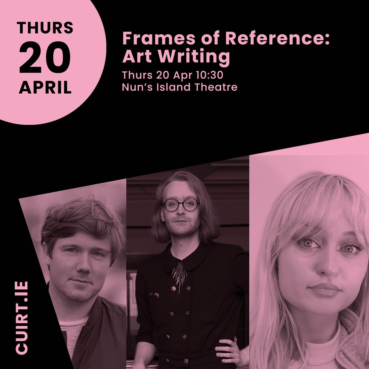CuirtFestival's tweet image. Join Nathan O'Donnell ( @PaperVisualArt )
and @Padraig_Regan  (2021 winner of the Burlington Contemporary Art Writing Prize) as they discuss writing about, with and as art, with artist and writer @meadhbhmcnutt 

🎟️loom.ly/pFJjyfk
📍 @NunsTheatre

#cuirt2023