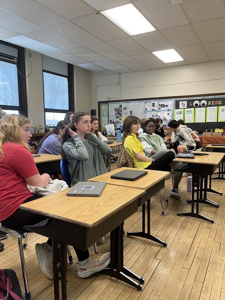 HigginsTeach's tweet photo. 8th Grade Law Adventure Jeopardy! Getting ready to write our trials! @EASchool https://t.co/Sfj2AWQtZe