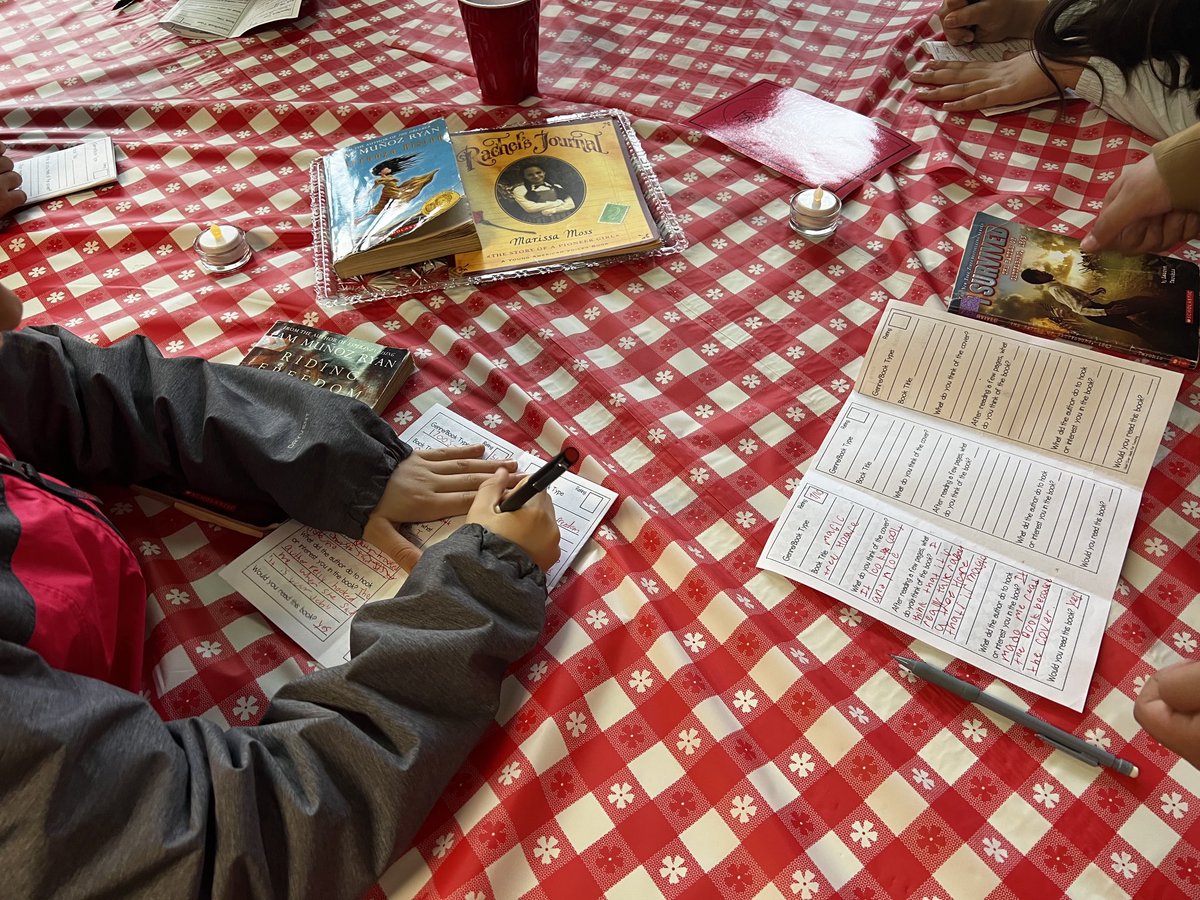 Book Tasting today in the Historical Fiction Cafe!  Getting ready for strong book clubs! ⁦<a href="/Fuerte_Falcons/">Fuerte Falcons</a>⁩ ⁦<a href="/CajonValleyUSD/">CajonValleyUSD</a>⁩ #BeMoreFuerte