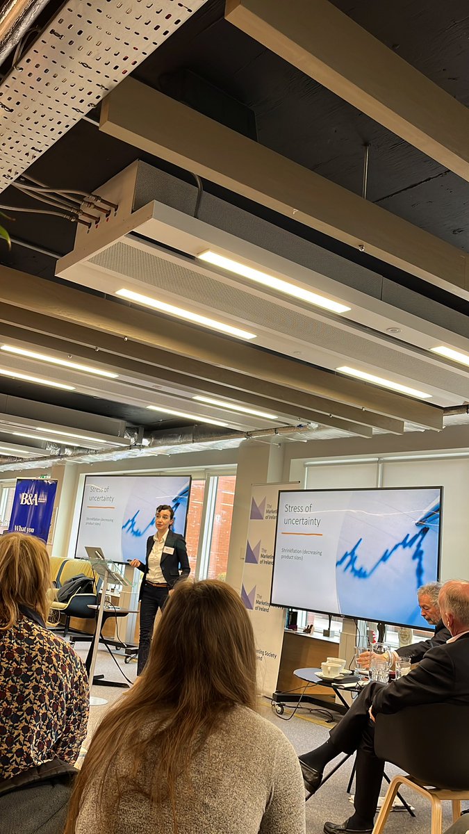 orlaithblaney's tweet photo. Dr Marija Grishin, Assistant Professor of Marketing @UCDDublin says @Mktsociety event in @dentsuIE that there is stress of uncertainty amongst consumers #insightfocus https://t.co/y6fMTnEzhd