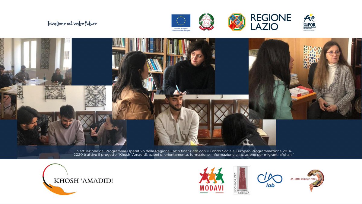 🇦🇫 Proseguono gli incontri del progetto "Kosh 'Amadid!: azioni di orientamento, formazione, informazione e inclusione per migranti afghani". 

👉🏼 L’orientamento procede con le esperte di Networking, l’esperta legale e la psicologa del progetto.
#modavi #inclusione #afghanistan