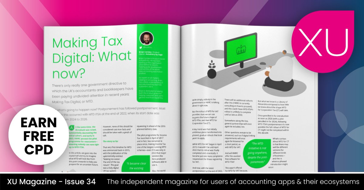 xumagazine's tweet photo. There’s only really 1 government directive to which the UK’s #accountants &amp; #bookkeepers have been paying undivided attention in recent years... #MakingTaxDigital, or #MTD.

Catch up with whats happening now with @AutoEntry 👉 https://t.co/4qT2PH8FEW https://t.co/iTFCZREPRi