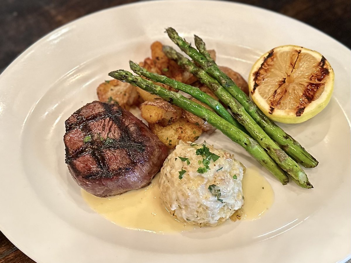 Easter Sunday Specials >> Crab Eggs Benedict ~ Parmesan Crusted Cod ~ Filet &amp; Crab Cake. Make your reservations today for all your peeps!