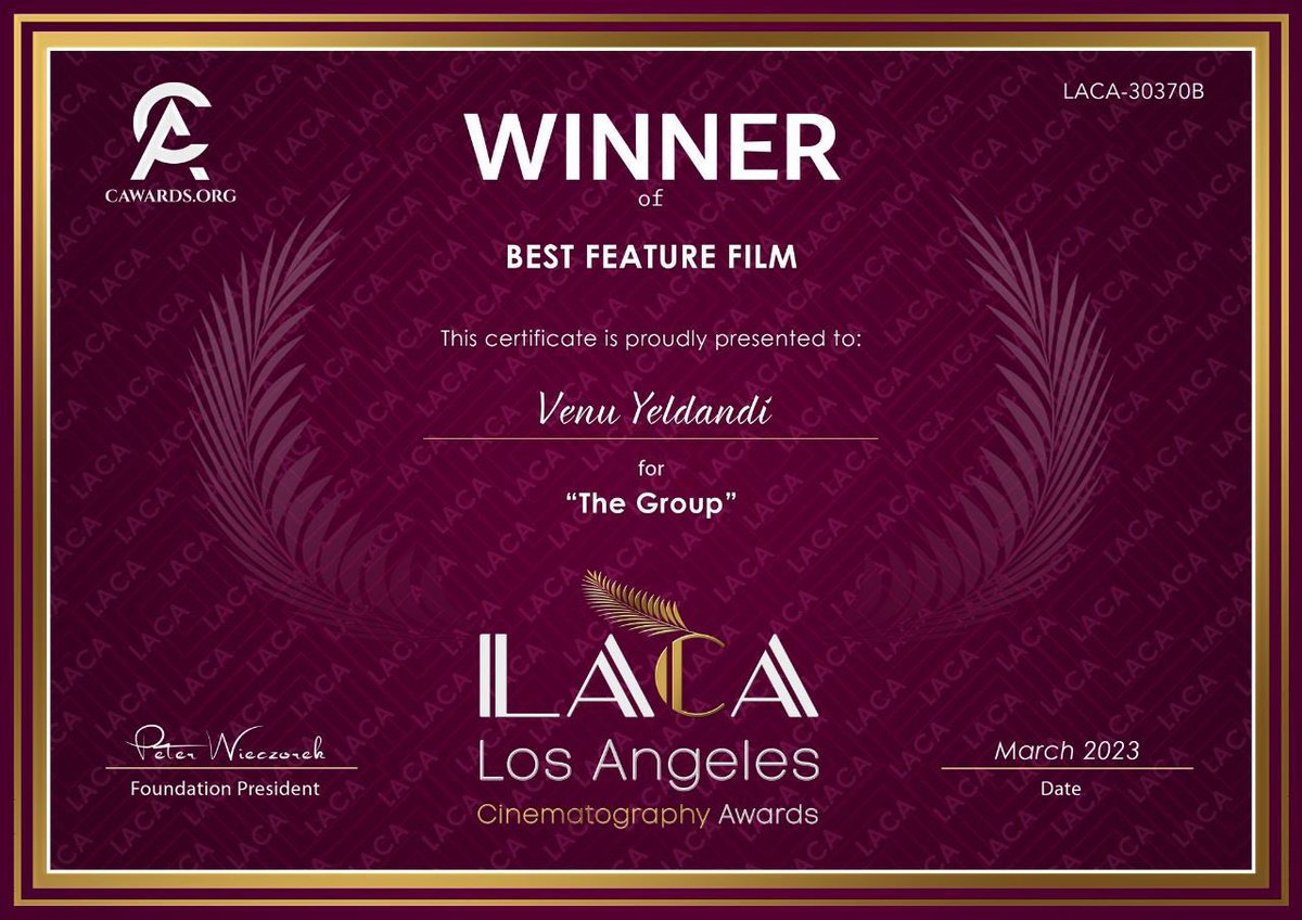 Priyadarshi Pulikonda (@priyadarshipn) on Twitter photo So here is some great news from #TeamBalagam
Inka, #Balagam ki awardlu occhudu shuru annattey…
Two awards at the Los Angels Cinematography Awards #LACA
Best cinematography - <a href="/dopvenu/">ACHARYA VENU</a>
Best Feature Film - <a href="/VenuYeldandi9/">Venu Yeldandi #Balagam</a>
Thank you all for rooting and hooting for US❤️ So here is some great news from #TeamBalagam
Inka, #Balagam ki awardlu occhudu shuru annattey…
Two awards at the Los Angels Cinematography Awards #LACA
Best cinematography - <a href="/dopvenu/">ACHARYA VENU</a>
Best Feature Film - <a href="/VenuYeldandi9/">Venu Yeldandi #Balagam</a>
Thank you all for rooting and hooting for US❤️