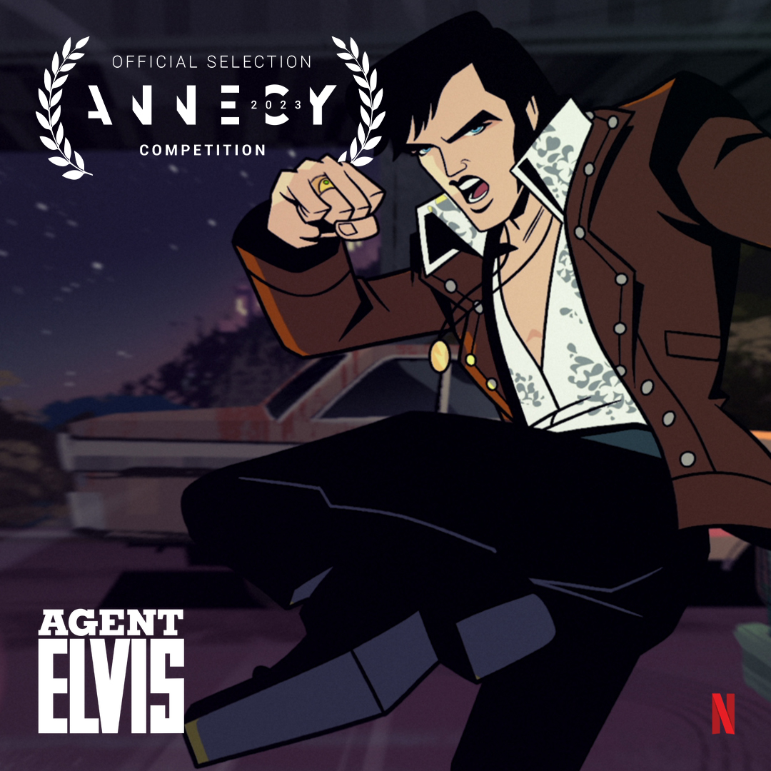 SonyAnimation's tweet image. All hail the King! #AgentElvis is an Official Selection for Television at this year's #AnnecyFestival.