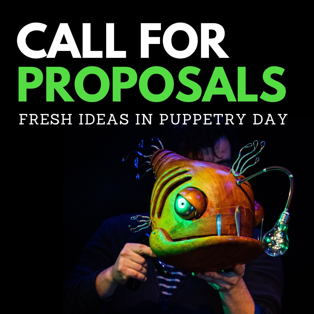puppetvision's tweet photo. Call for Proposals: Fresh Ideas in Puppetry Day!

@Puppetmongers is seeking proposals for for in-person or virtual presentations showcasing groundbreaking new directions in puppetry for their annual puppetry mini-conference in Toronto.

Details at https://t.co/U0UzbHQrfM https://t.co/9cZve0yxs0