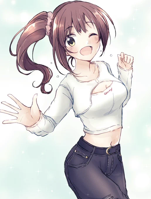 肌見せカットアウト&amp;デニムは、響子ちゃんも着れるよ! 