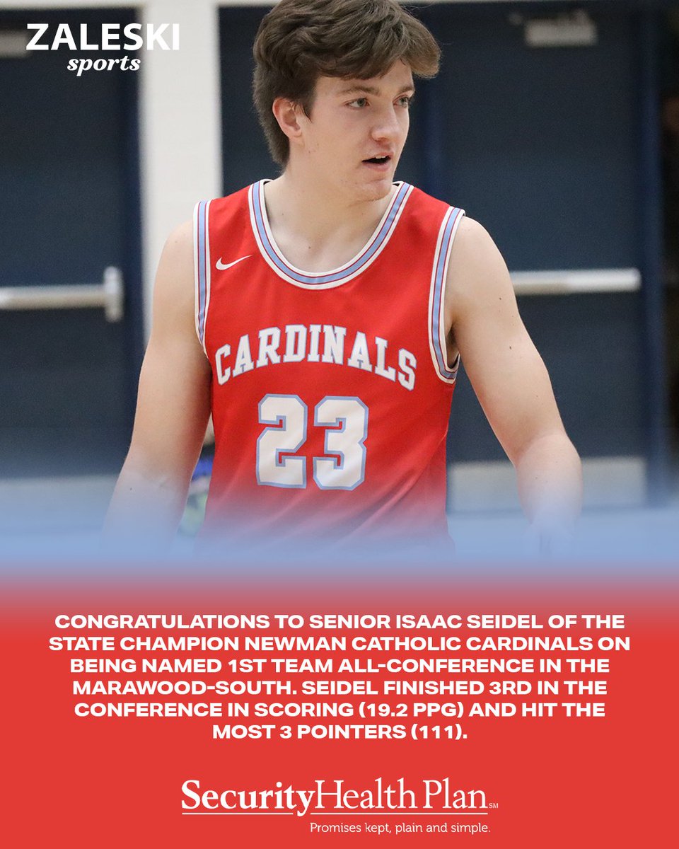 Newman Catholic's Seidel picks up All-Conference honors.
