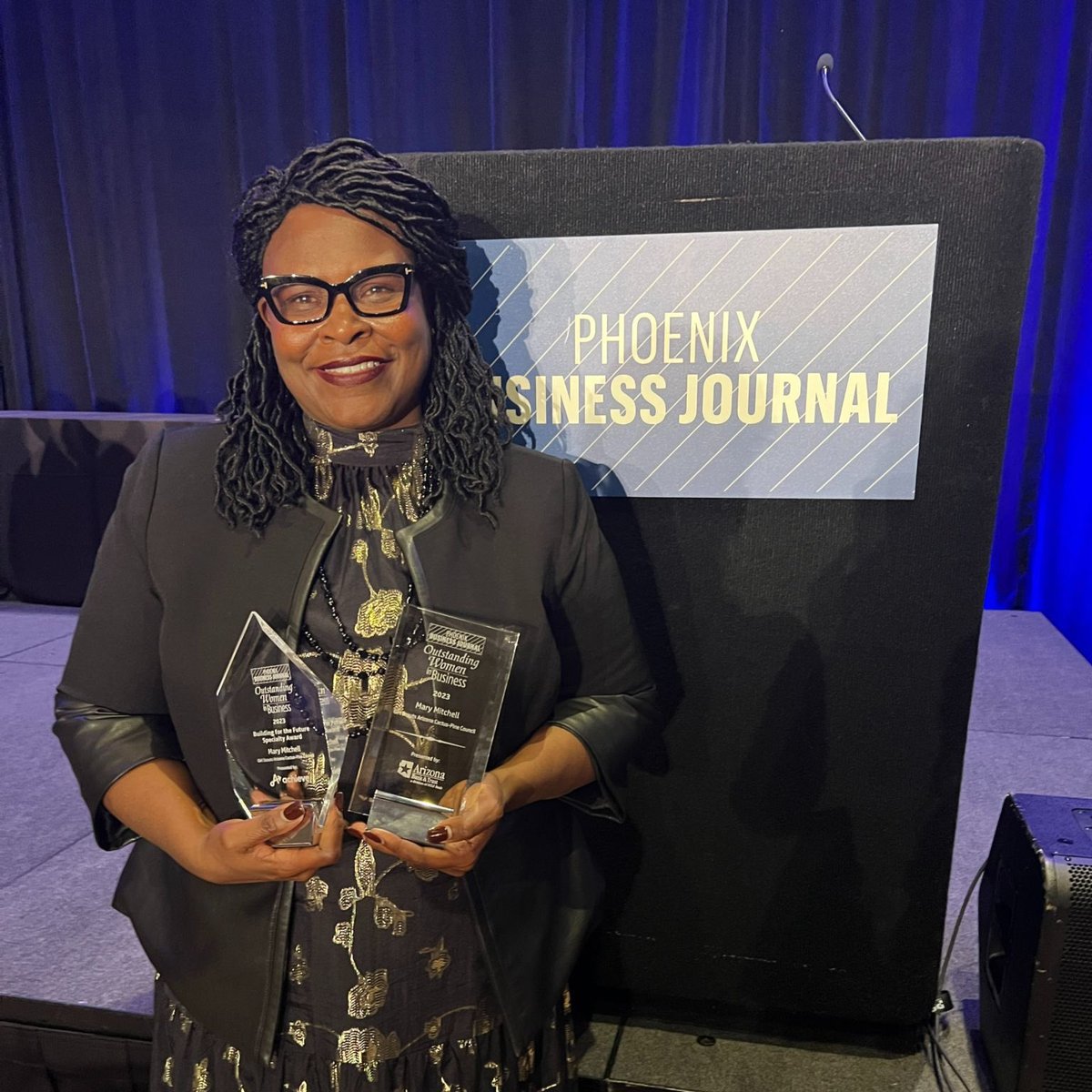 Girls_Can_Build's tweet photo. We have some outstanding Women on our #GCB team!

As we wrap up #WomensHistoryMonth we celebrate Co-CEO @GSACPC Mary Mitchell &amp; Co-Founder Jennifer Villalobos who were recognized for the @phxbizjournal “2023 Outstanding Women in Business presented by @ArizBank ”

Article in bio https://t.co/AUSR5i7syf