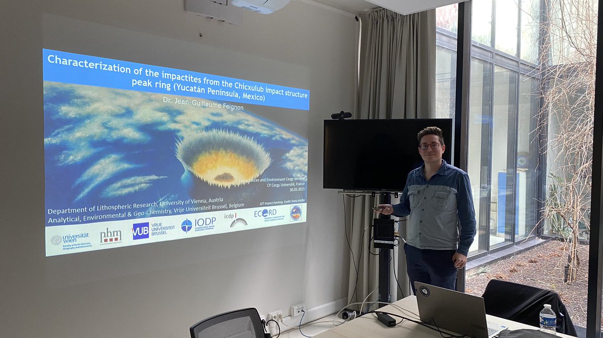 Chicxulub seminar at Geosciences & Environment Cergy where I will spent some time in the framework of my @eutopia_sif @EutopiaUni post doc. Presenting past and current work on the #dino killing #impact #meteorite #impactcrater #dinosaurs