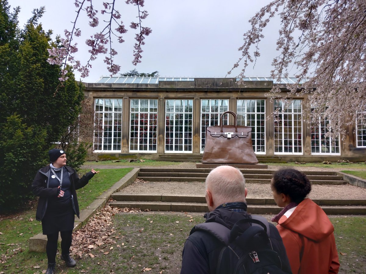 InterpJones's tweet photo. Putting @MusDevYorks tour guiding training into practice. Go team: FOH colleagues sharing tops with volunteers. New season of highlight tours - we've got it in the bag! https://t.co/j9quSELMBp
