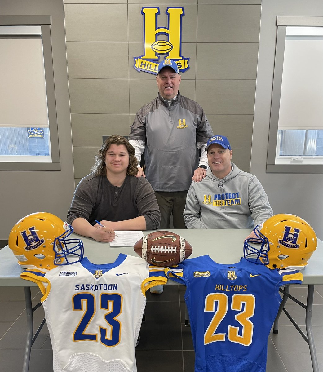 SaskHilltops's tweet photo. Excited to add three more offensive linemen to our 2023 recruiting class. 

Tobin Kirkness - Delisle
Jack Erlandson - St. Joseph’s 
Jacob Millard - Battleford

Welcome to the Toppers!

#BlueAndGold https://t.co/TDBIUPuoZQ