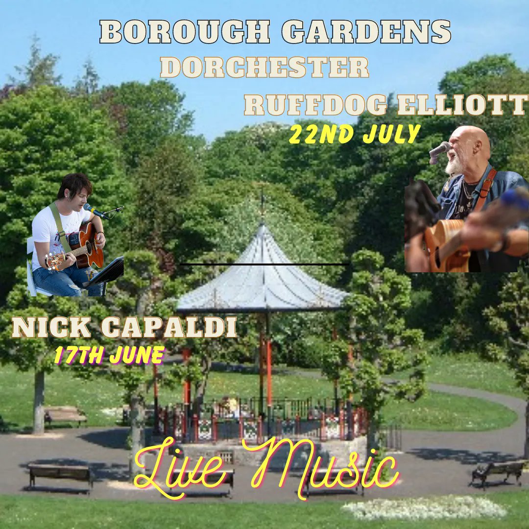 _GDRecords's tweet photo. The #BoroughGardens in Dorchester have put on incredible live music over the summer in previous years and this year is no exception. Catch #Nickcapaldi and #RuffdogElliott playing live in what will hopefully be glorious sunshine. #Livemusic #Localmusic #Localartists https://t.co/DVaQemfmiG