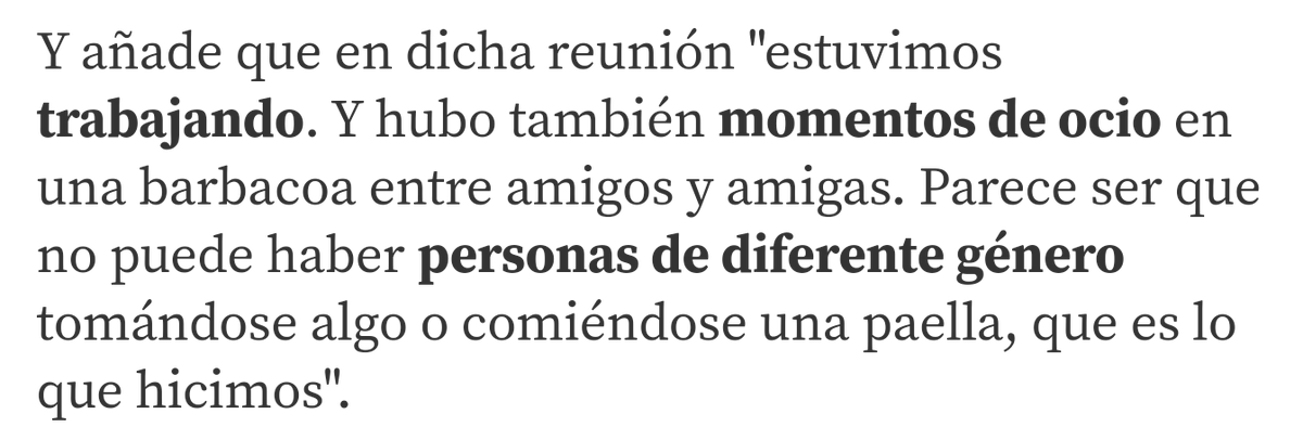 Rubí y tu debeis informaros como funciona el departamento de compliance, todo está perfectamente informado a este departamento así como a todos los órganos competentes. También si hacemos "paella con amigas después de las reuniones"(aunque no es nuestro caso). Rubí a El Pais👇