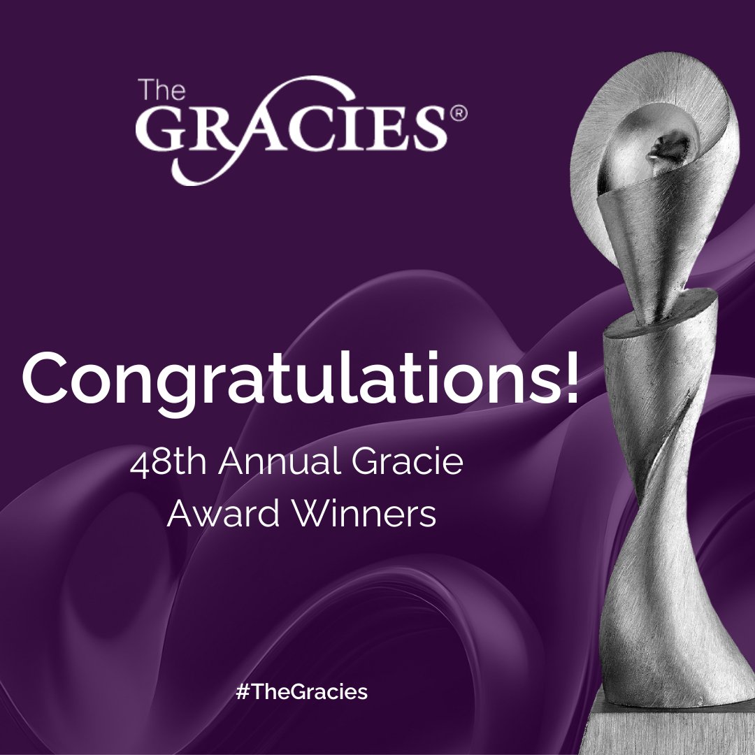 Congratulations to the outstanding winners of the 48th Annual Gracie Awards! 
View the announcement and the full list of honorees here: allwomeninmedia.org/gracies/

Stay-tuned today for the full roll-out of winners!
#TheGracies