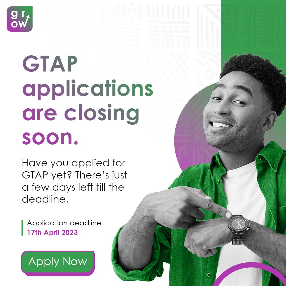 algrowithm's tweet photo. No time to waste time 🤪. If you haven’t applied for GTAP yet, you just have a few days left to do so. https://t.co/xwz8pdoSTj https://t.co/5f9Wf2KHp2